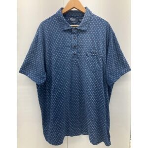 Polo Ralph Lauren Polo Shirt Mens 2XL Blue Classic Fit Anchor Print Pocket‎ R67